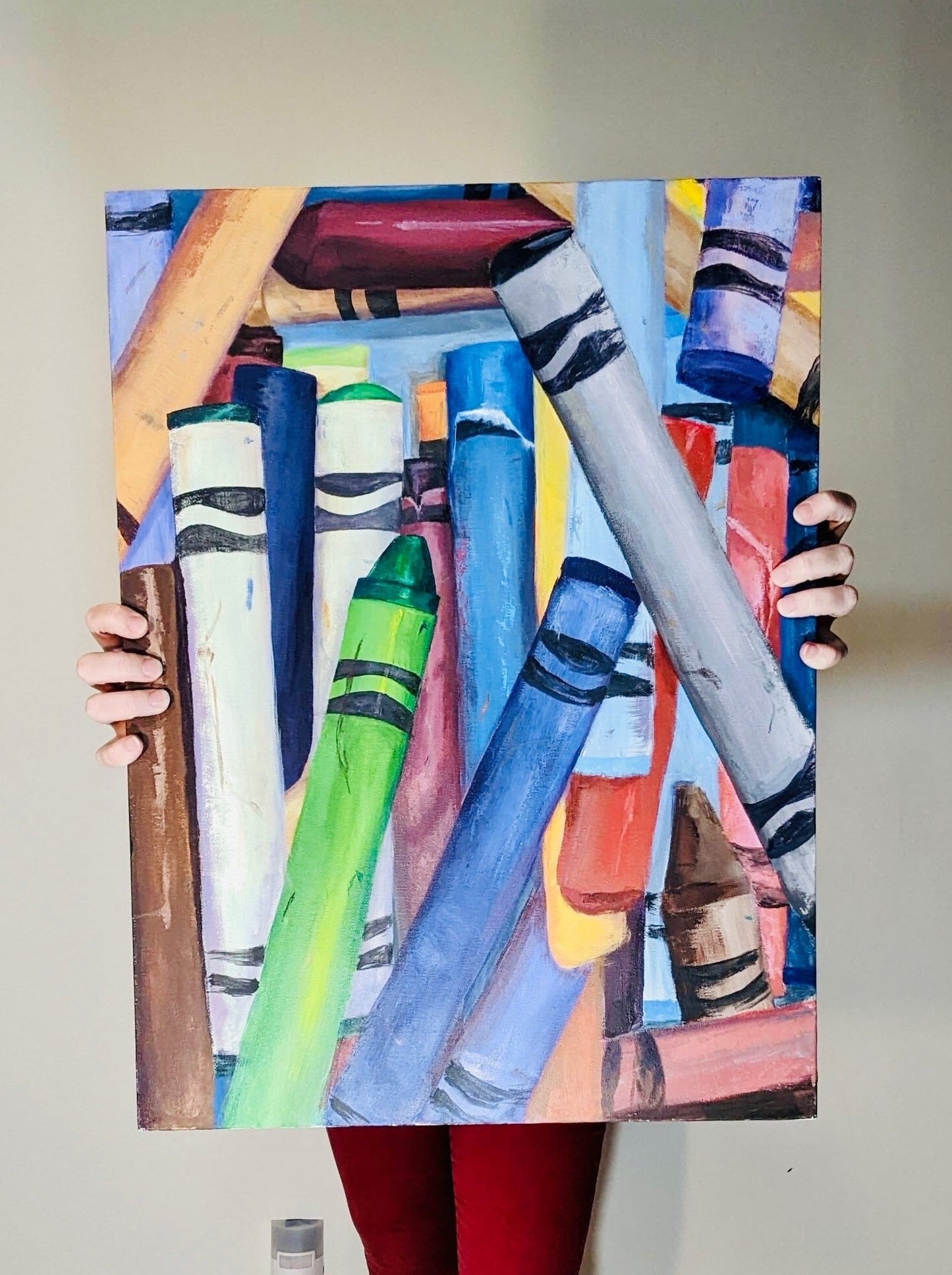 (box of crayons) acrylic painting