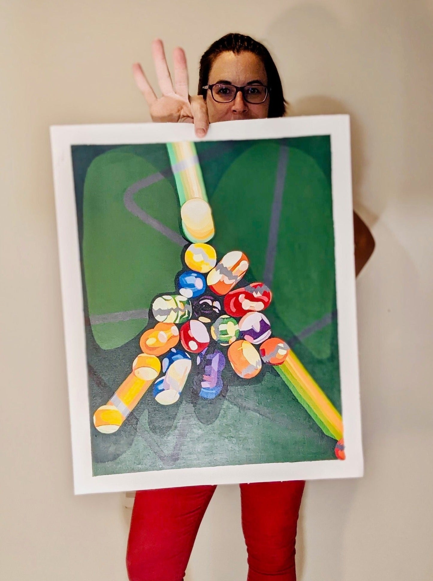 (a billiards break-up) framed reproduction