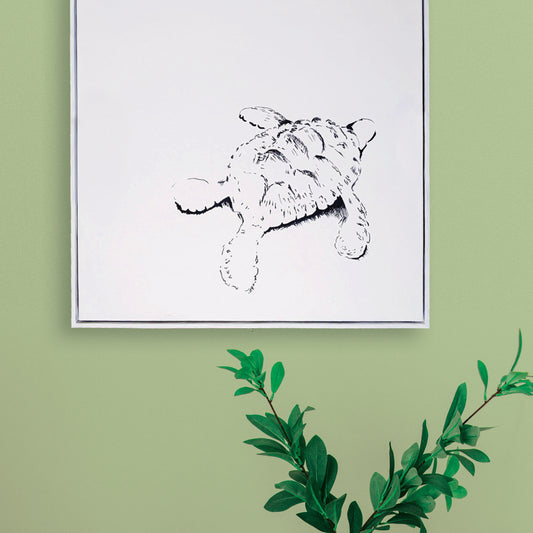 (turtle on white) acrylic painting