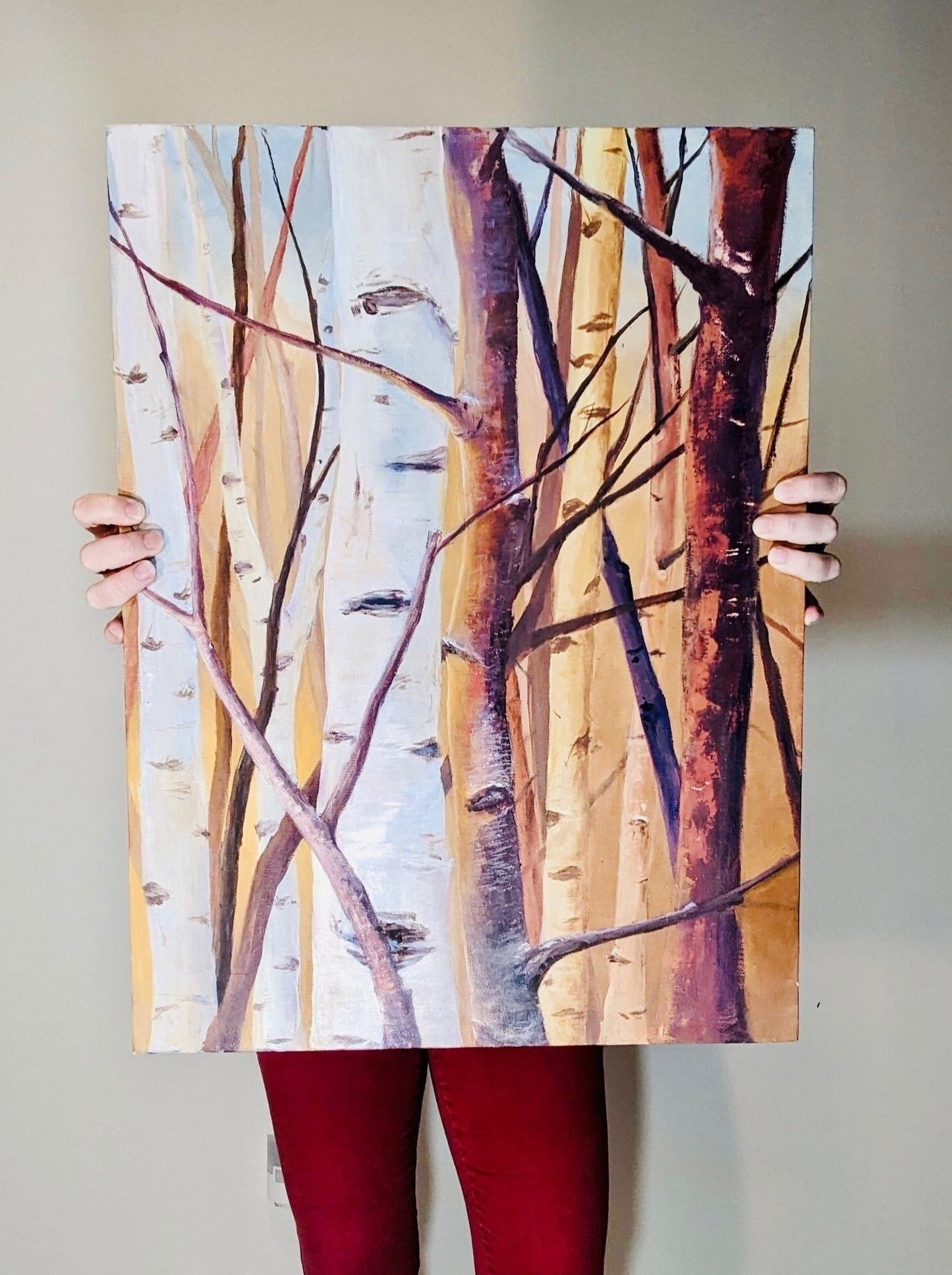 (bunch of birches) acrylic painting