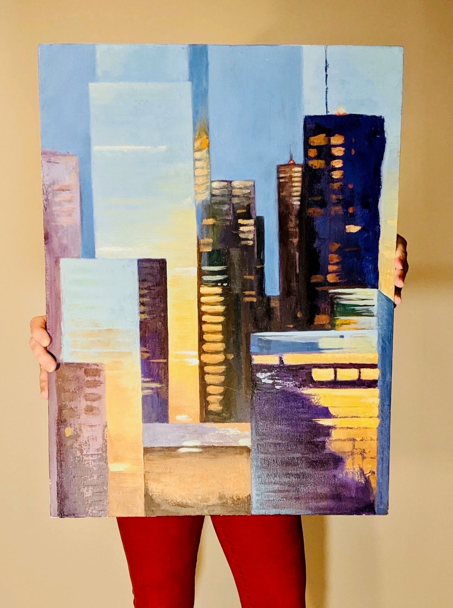 (an nyc sunrise) acrylic painting