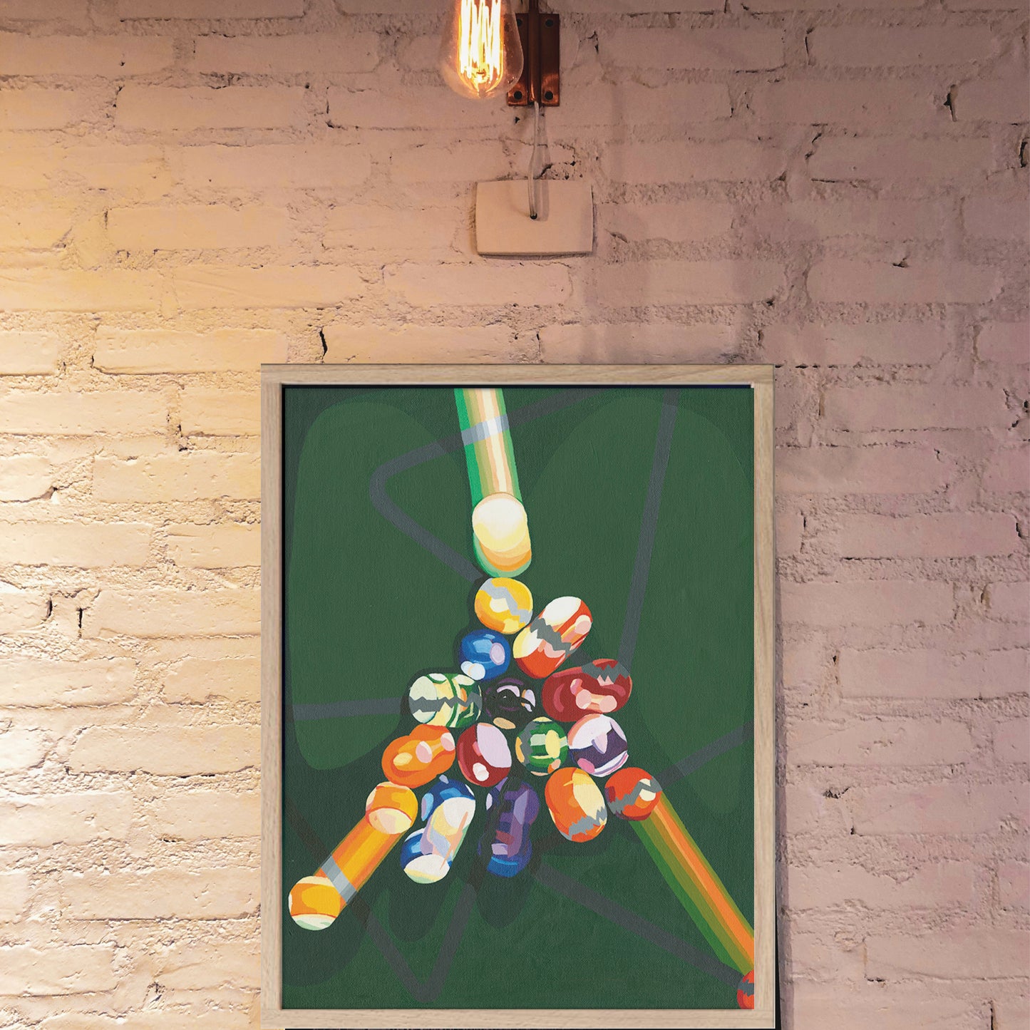 (a billiards break-up) framed reproduction